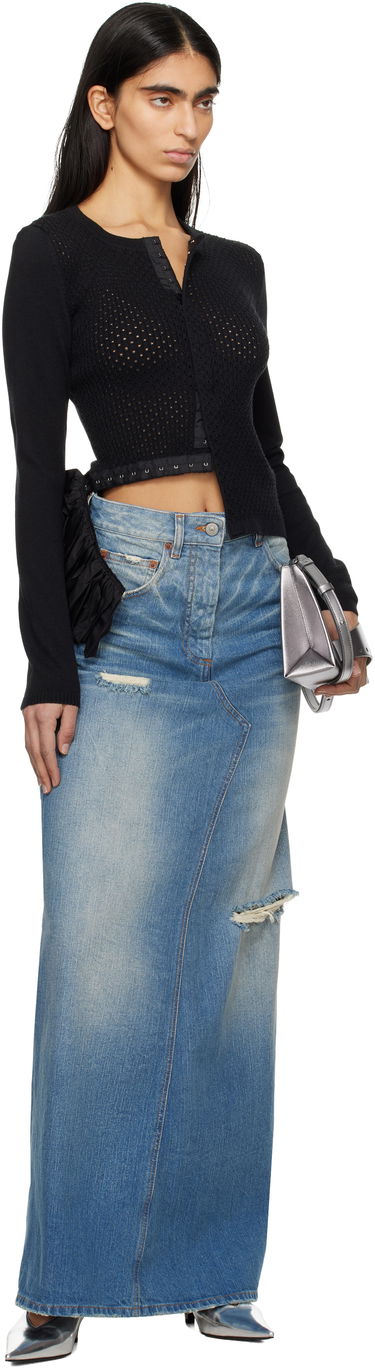 Kjol Maison Margiela MM6 Maison Margiela Twisted Maxi Denim Skirt Blå | S52MI0016 M30016, 3