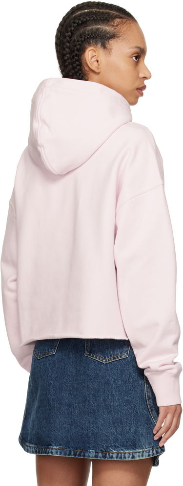 Sweatshirt Givenchy Givenchy Cropped Snake Print Fleece Hoodie Rosa | BWJ03MP705680, 2