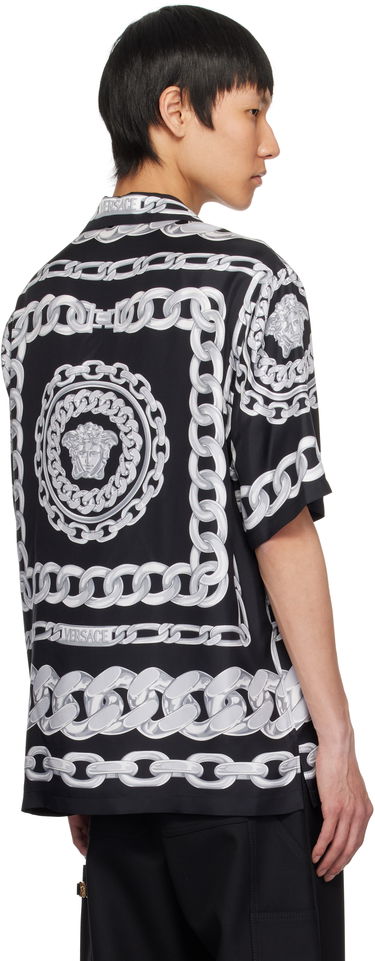 Skjorta Versace Versace Medusa Chains Silk Shirt Svart | 1003926_1A13397, 2
