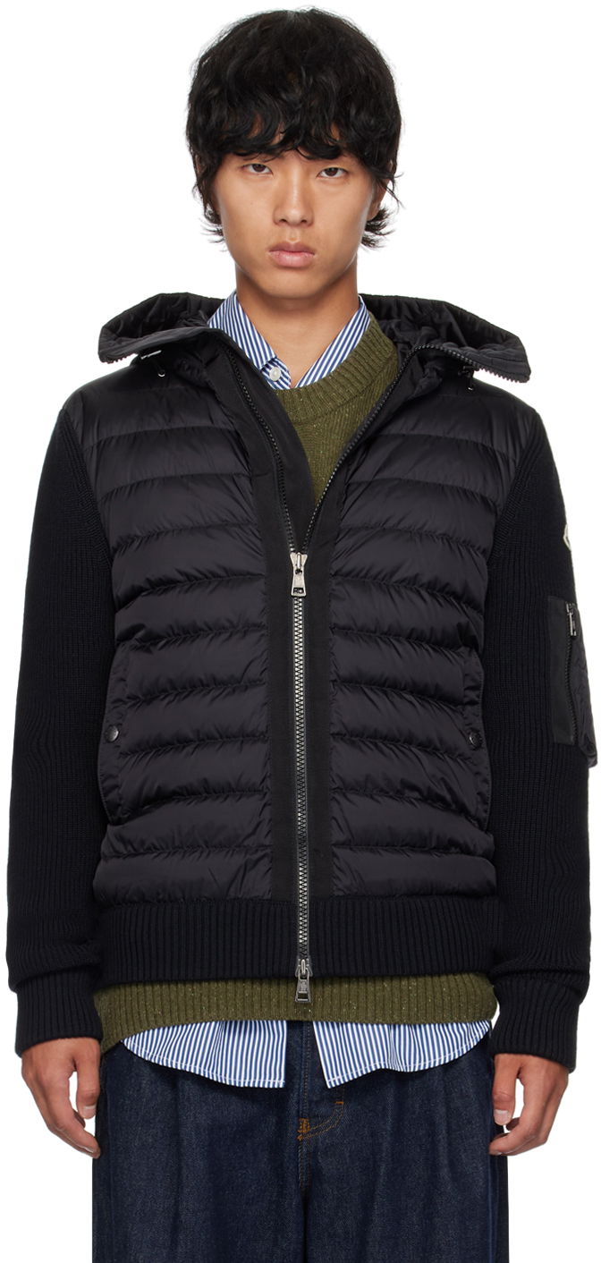 Jacka Moncler Black Hooded Down Jacket Svart | J20919B50800A9340