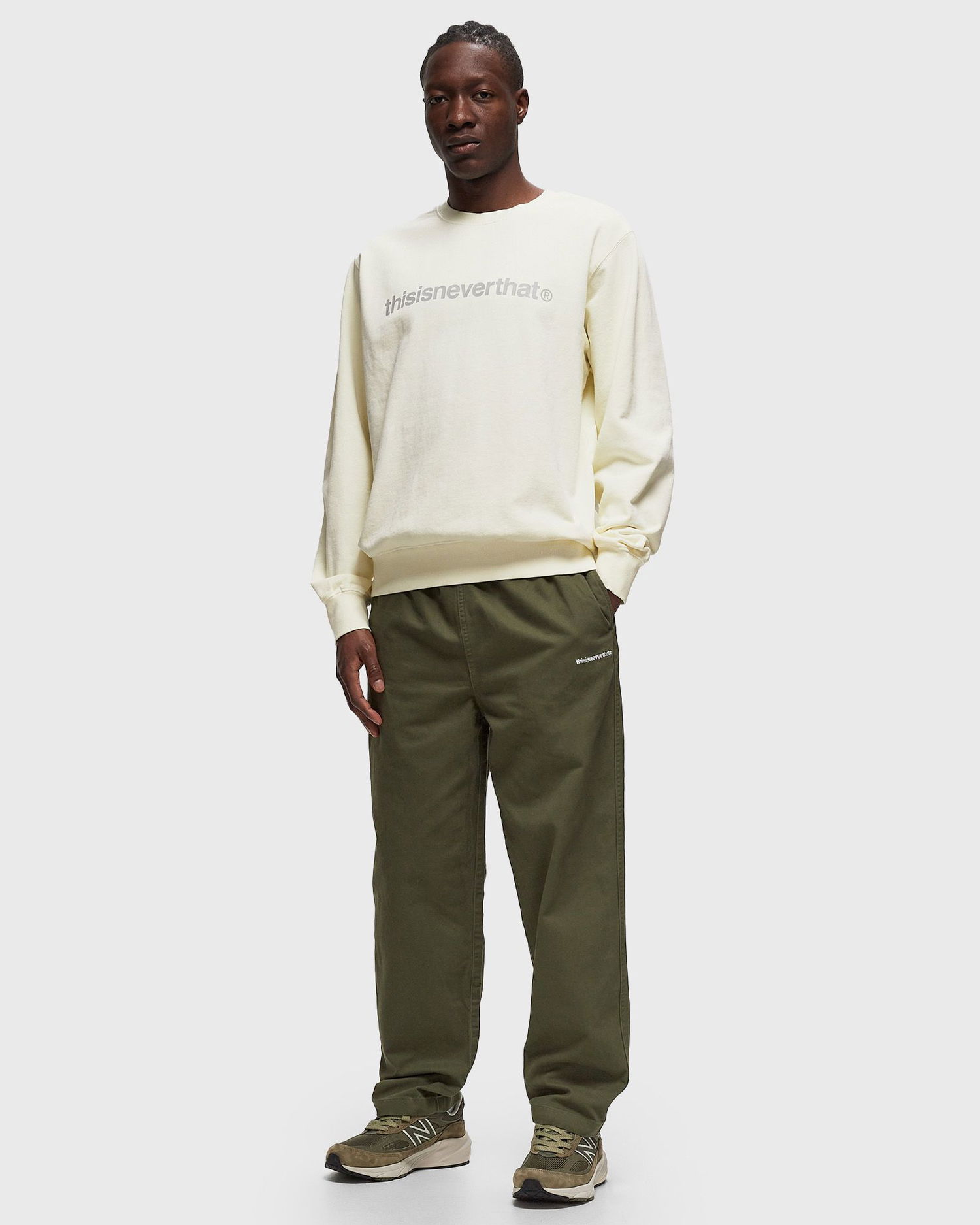 Sweatshirt thisisneverthat T-Logo LT Crewneck Beige | TN240TSWCW01IVR, 1