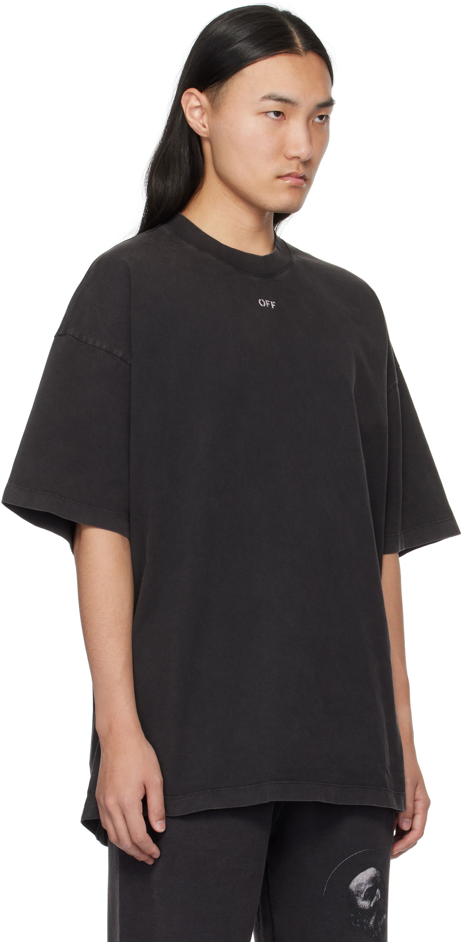 T-shirt Off-White Black S.Matthew Skate T-Shirt Svart | OMAA161C99JER0021077, 1