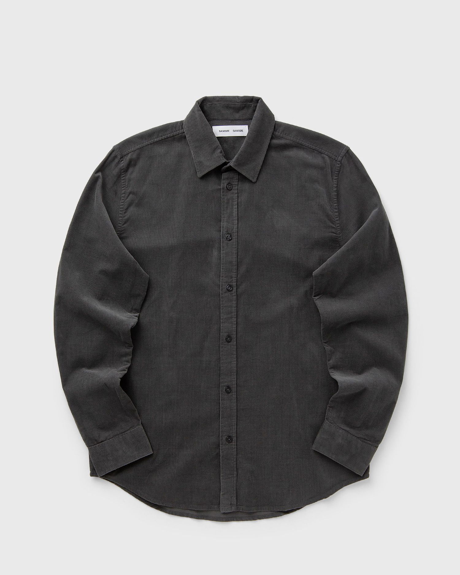 Skjorta Samsoe Samsoe SALIAM NX Corduroy Button-Up Shirt Grå | M10000028-BLACK-OYSTER, 1