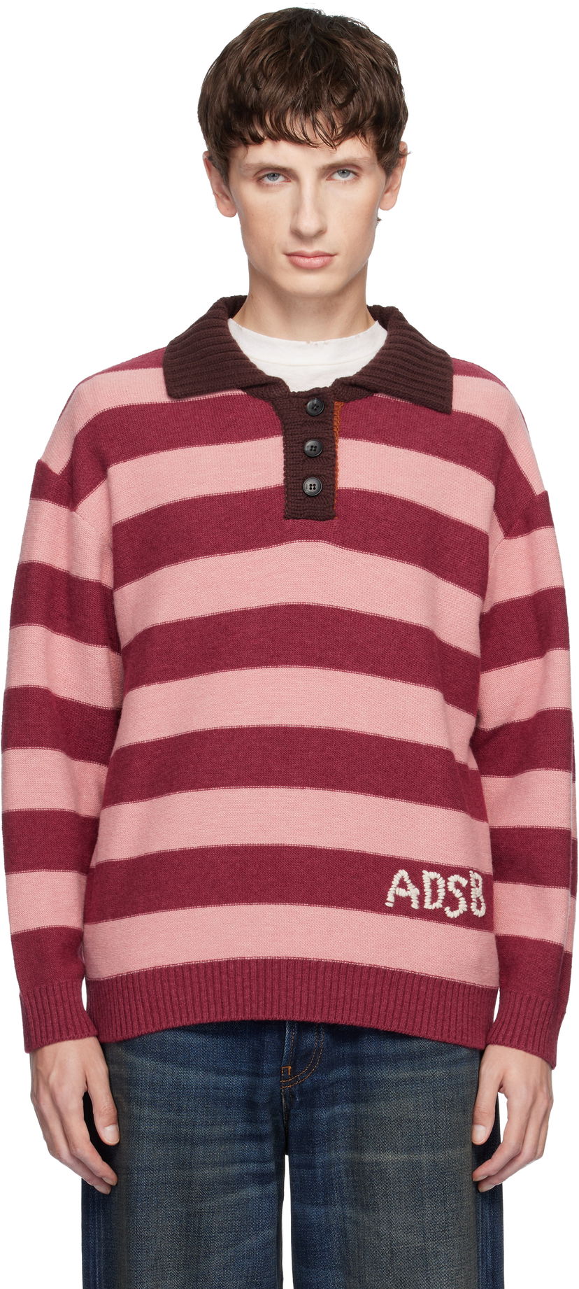 Polotröja Andersson Bell Loose-Fit Stripe Collar Polo Flerfärgad | atb1399w
