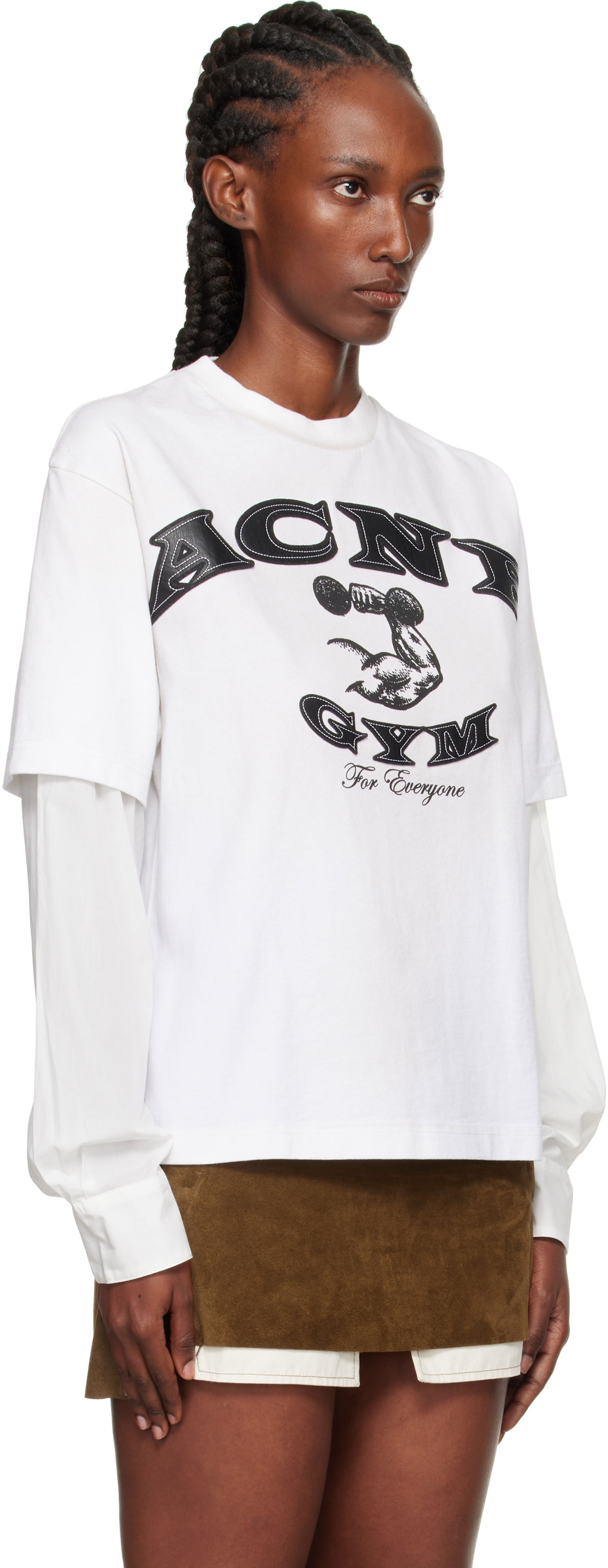 T-shirt Acne Studios Layered Logo T-Shirt by Acne Studios Vit | CL0404-, 1
