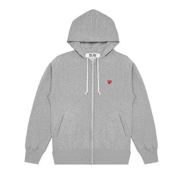 Sweatshirt Comme des Garçons PLAY Small Heart Zip Hoodie Grå | AZ T311 051 1, 0