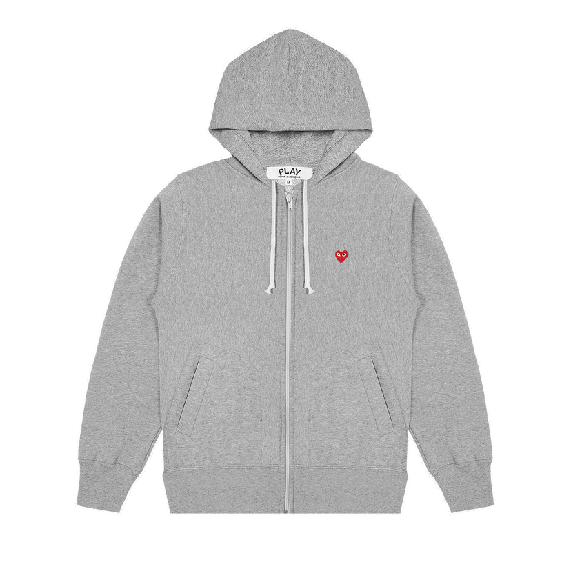 Sweatshirt Comme des Garçons PLAY Small Heart Zip Hoodie Grå | AZ T311 051 1