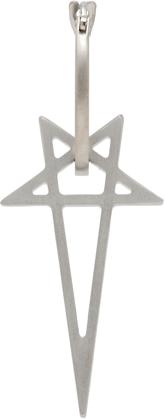 Örhängen Rick Owens Silver Porterville Pentagram Single Earring Metallisk | RJ0000067 MMT