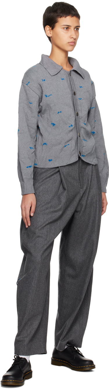 Sweater ADER ERROR Embroidered Button-Up Cardigan Grå | BMADFWKT0703GR, 3