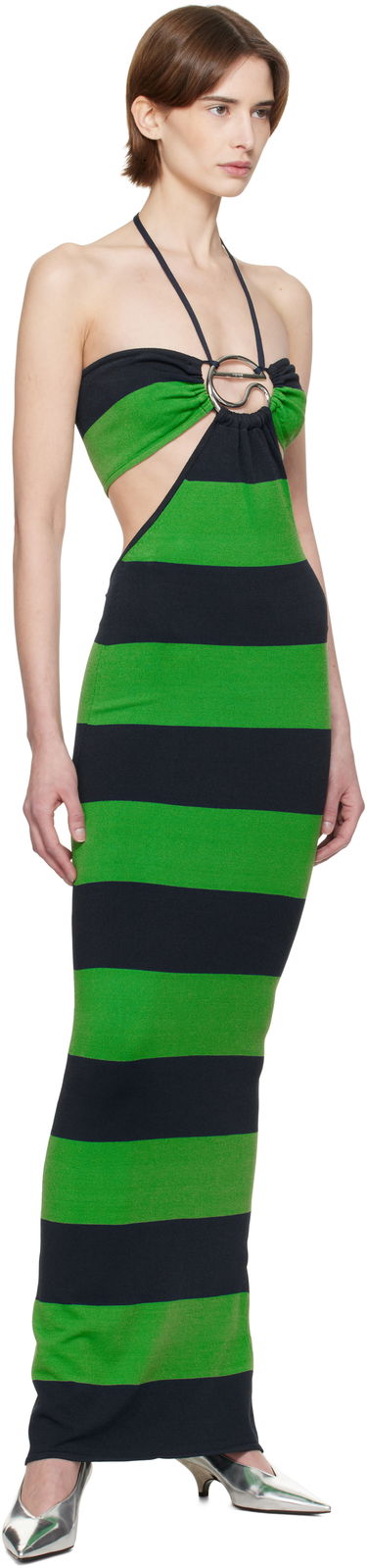 Klä Coperni Coperni Knitted Striped Halter Maxi Dress Grön | COPML135SY3010, 3