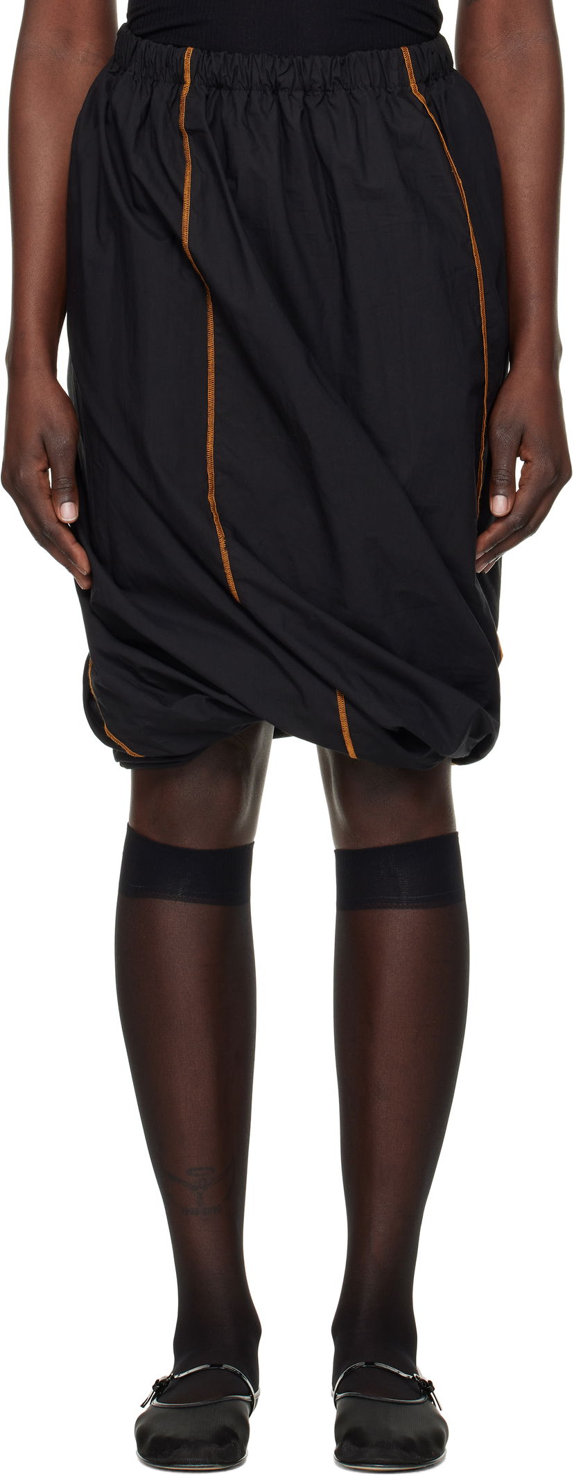 Kjol Baserange Turn Midi Skirt Svart | SKTU-PO-SP25