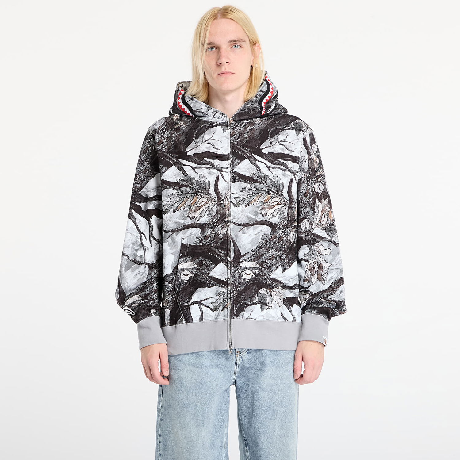 Sweatshirt BAPE Tree Edge Camo Shark Relaxed Fit Full Zip Hoodie Flerfärgad | 001ZPL801002MWHT, 0