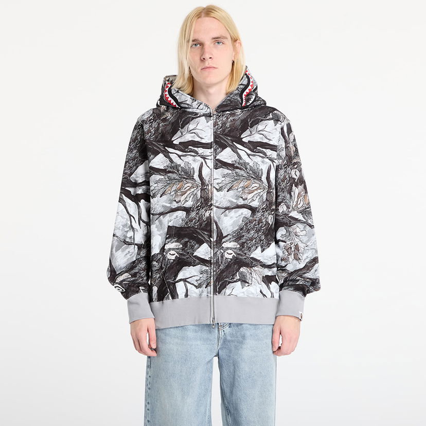 Sweatshirt BAPE Tree Edge Camo Shark Relaxed Fit Full Zip Hoodie Flerfärgad | 001ZPL801002MWHT