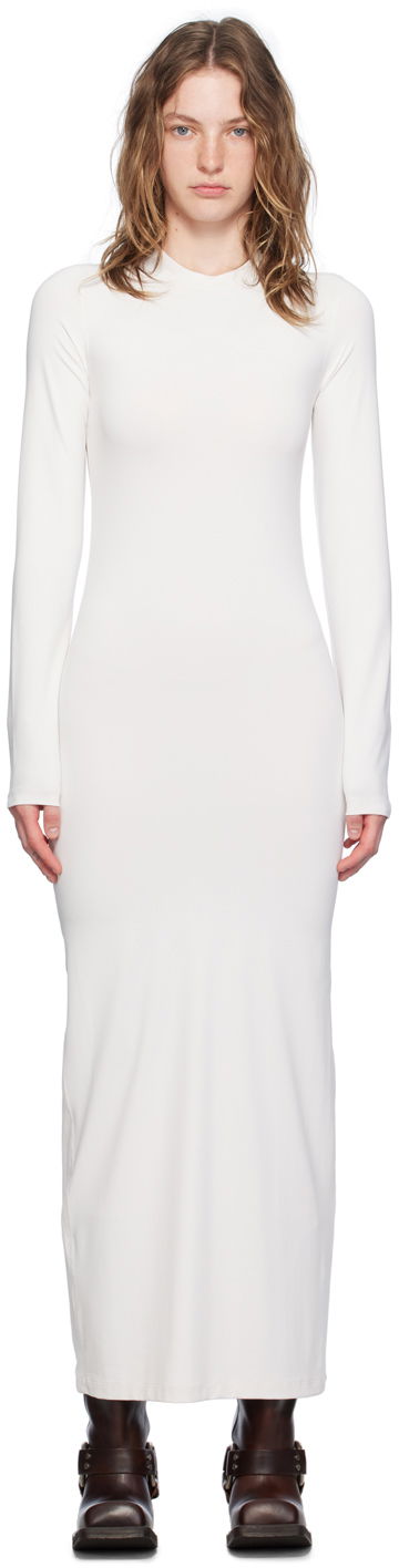 Klä Acne Studios Off-White Crewneck Maxi Dress Vit | A20707-