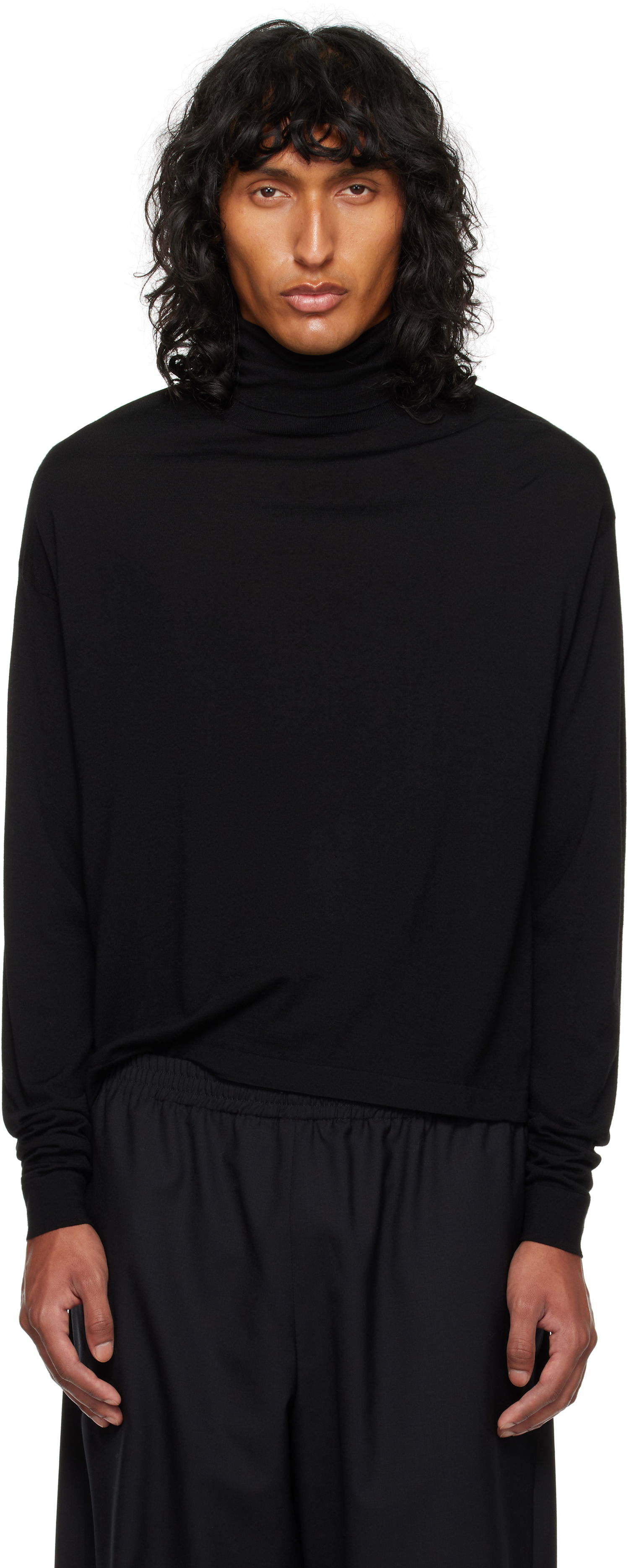 Sweater The Row Turtleneck Long Sleeve Top Svart | 839-Y590, 0