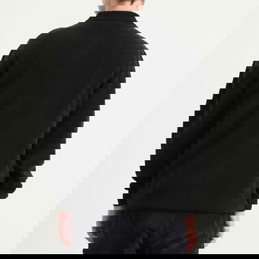 Sweater C.P. Company C.P. Company Chenille Ribbed Knit Polo, Size Large Svart | 19CMKN021A-005558G-999, 3