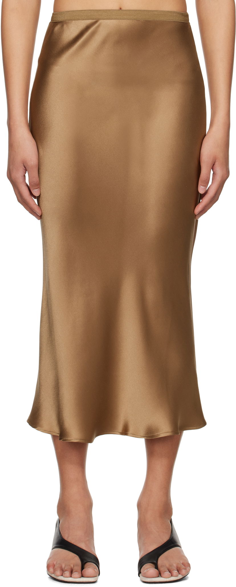 Kjol Anine Bing Anine Bing Bar Silk Midi Skirt Brun | A-04-4001-DKG22