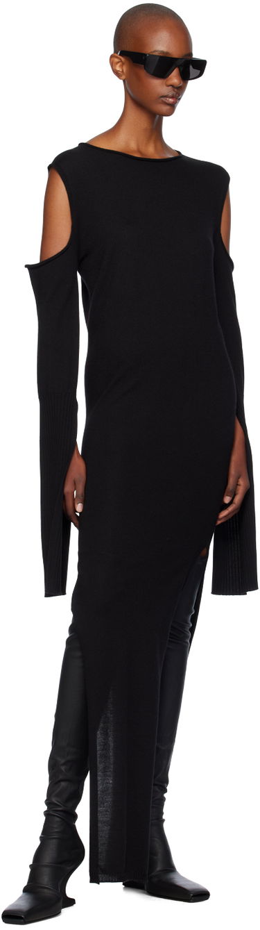 Klä Rick Owens Rick Owens Porterville Cape Sleeve Maxi Dress Svart | RP02D3610 M, 3