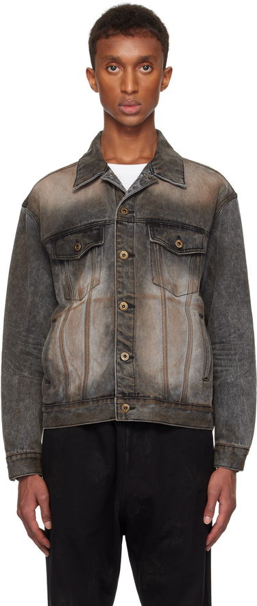 Jacka We11done We11done Washed Denim Jacket Grå | WD-DJ3-24-315-U-BK, 0