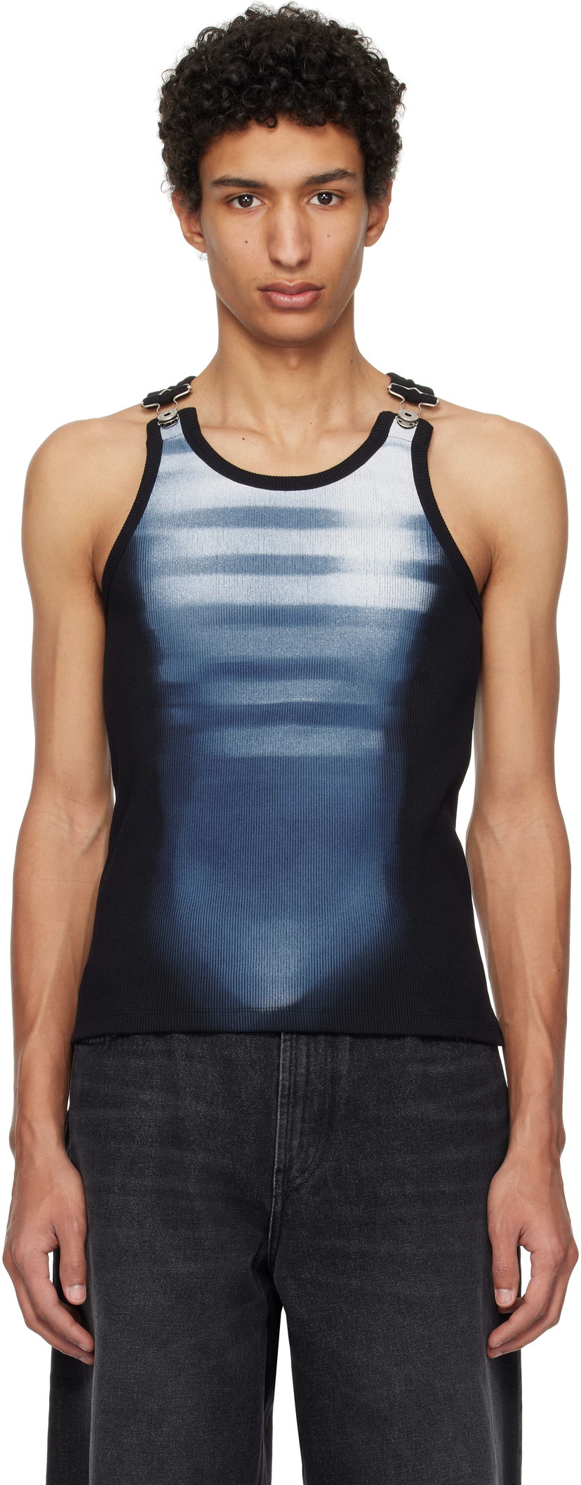 Linne Jean Paul Gaultier Jean Paul Gaultier 'Le Mâle' Gradient Tank Top Svart | 25/33-F-DB051I-J581-0050