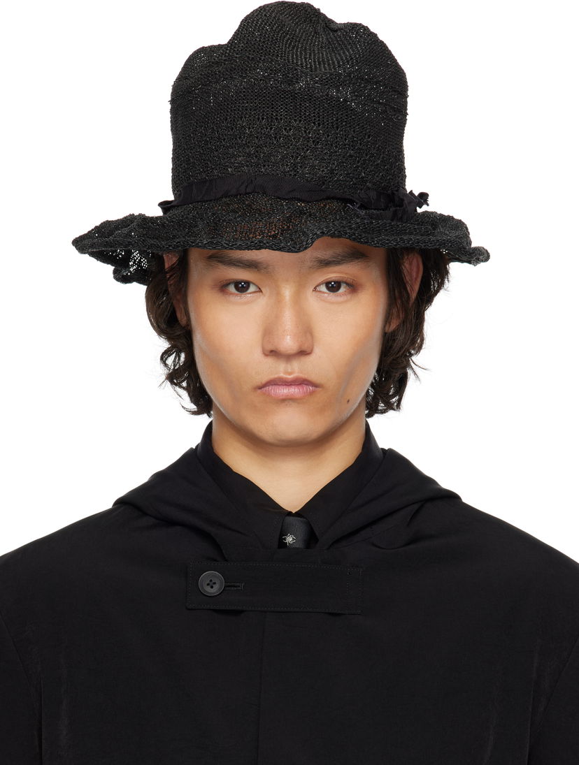 Hatt Yohji Yamamoto Yohji Yamamoto Paper PE Mountain Hat Svart | HP-H03-960
