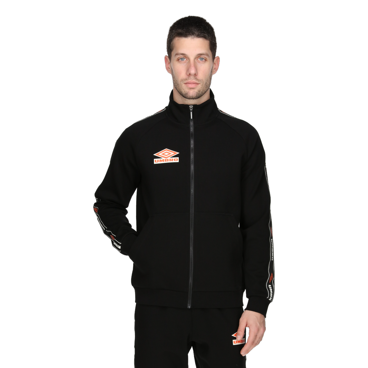 Sweatshirt Umbro RETRO Full-Zip Track Jacket with Tape Detail Svart | UMA241M605-01, 0