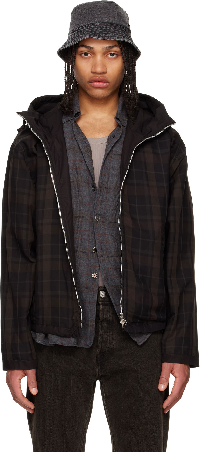 Pufferjacka OUR LEGACY Our Legacy Riviera Plaid Jacket Brun | M2251RBSC