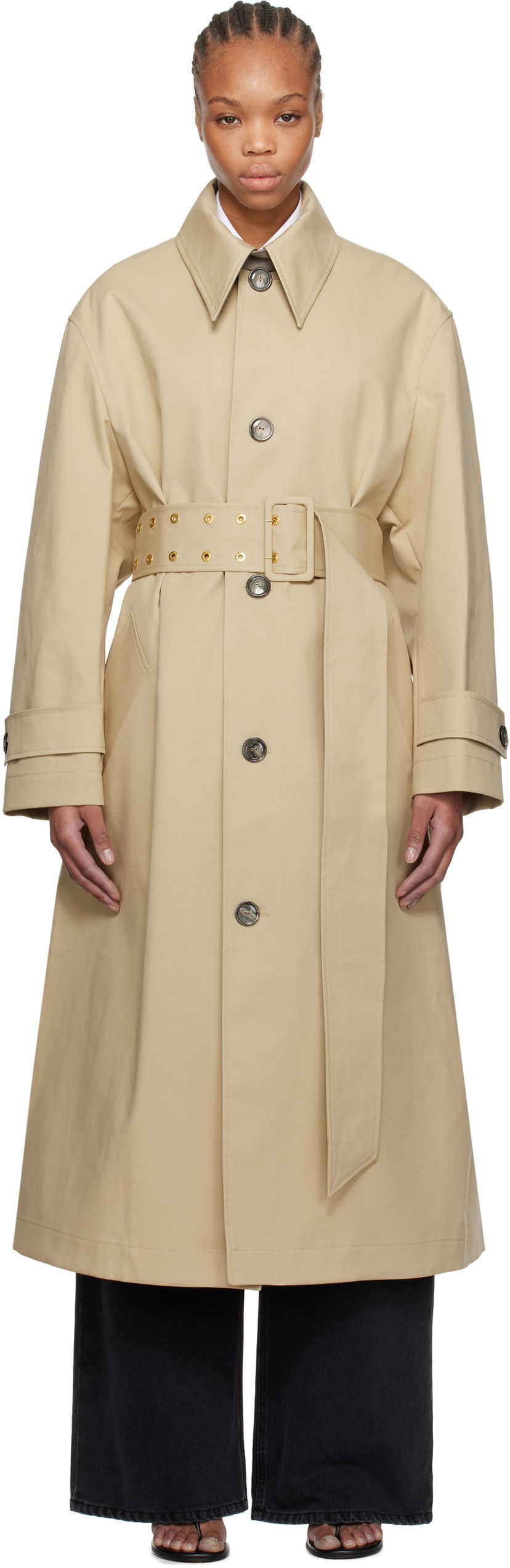 Trenchcoat AMI AMI Paris Belted Coat Beige | FJK521.CO0081