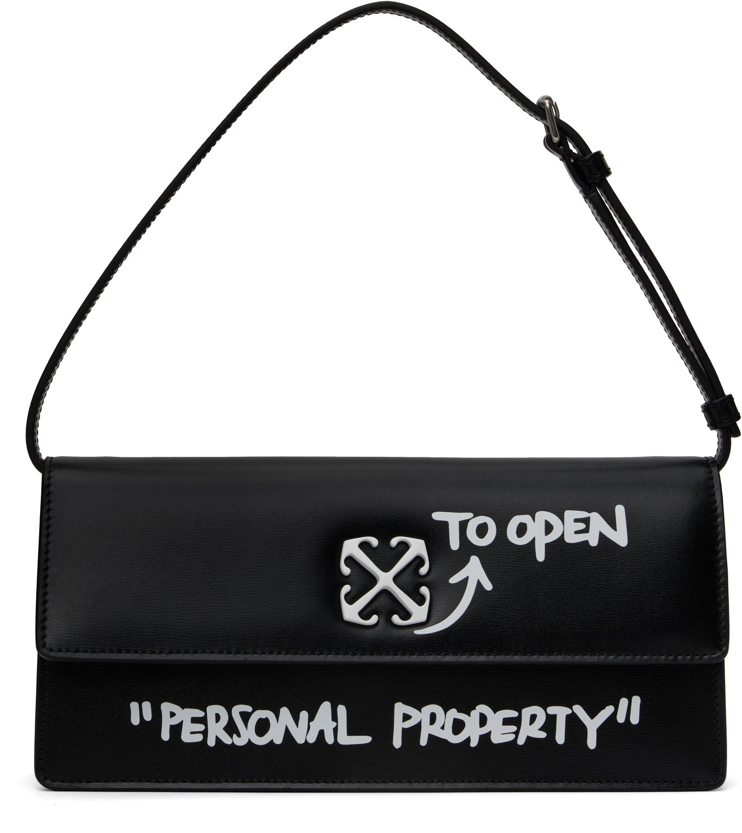Handväska Off-White Off-White Jitney 1.0 Quote Shoulder Bag Svart | OWNN172C99LEA0021001, 0