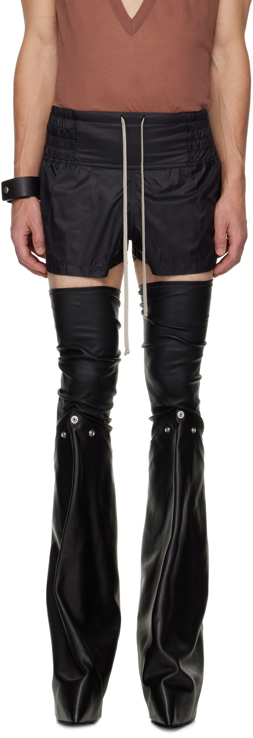 Shorts Rick Owens Concordians Boxing Shorts Svart | RR02E1302 NP