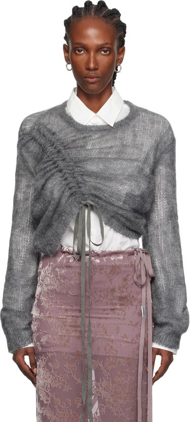 Sweater Ann Demeulemeester Ann Demeulemeester Zinaida Drawstring Sweater Grå | 2520-W-KN35-KN069-088, 0