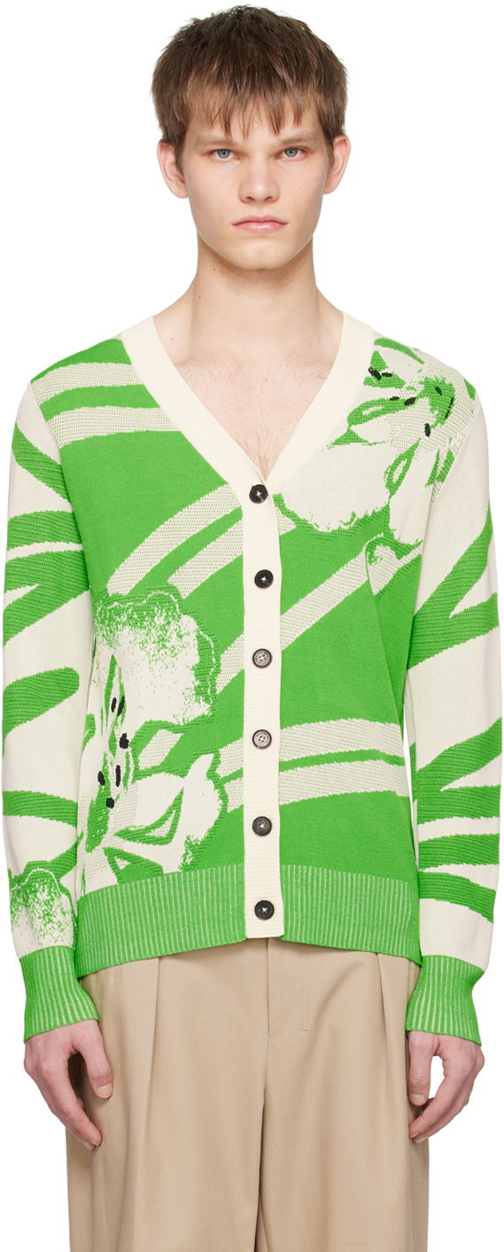 Sweater Feng Chen Wang Feng Chen Wang Floral Cardigan Grön | FUS15KT08