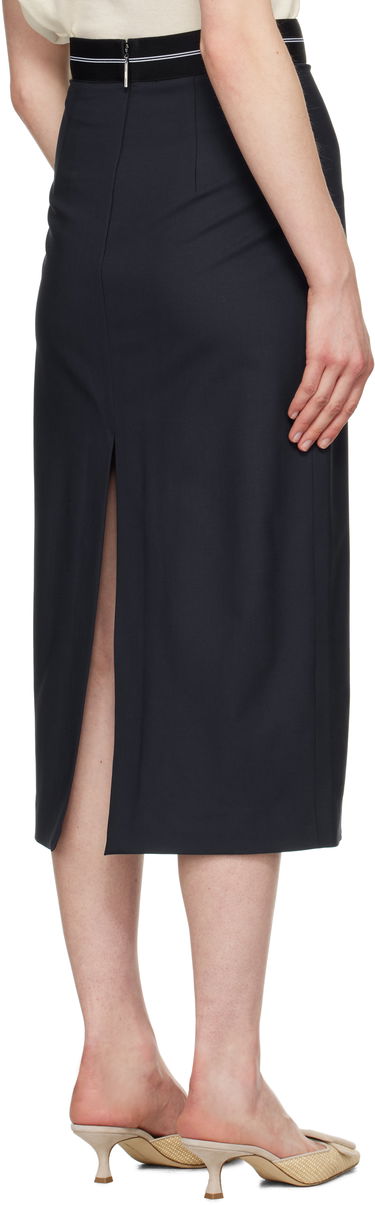 Kjol MSGM MSGM Virgin Wool Midi Skirt Mörkblå | 3841MDD17 257127, 2