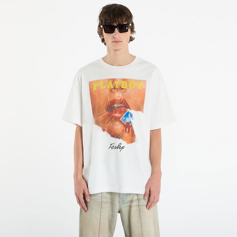 T-shirt Footshop Playboy x FTSHP Cover Tee 1973/4 UNISEX Off-White Vit | FTSHP_522