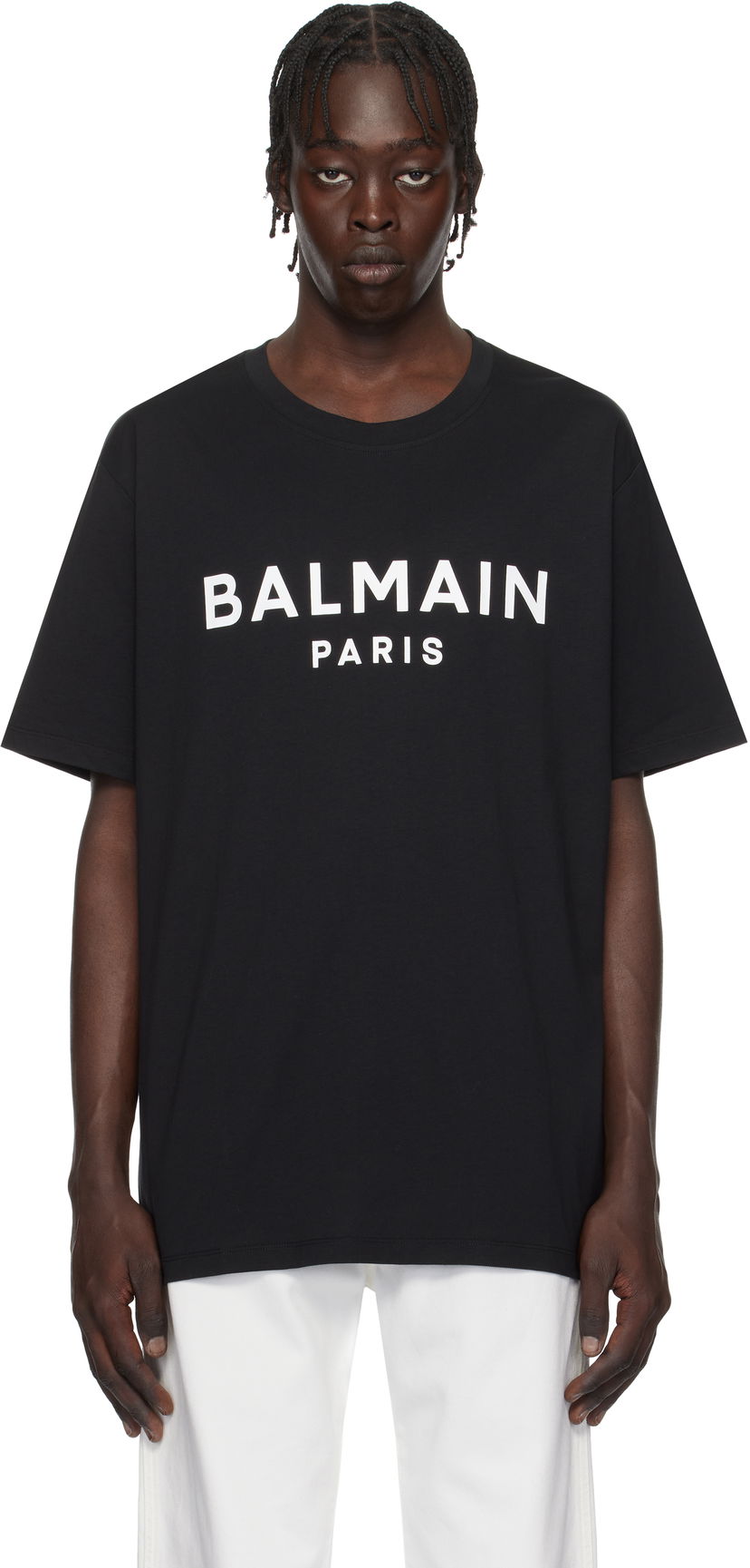 T-shirt Balmain Print T-Shirt Svart | EH1EG010BB73