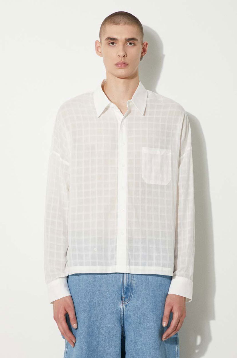 Skjorta Stampd STAMPD Cropped Oversized Buttondown Shirt Vit | SLA.M3320BD.WHT