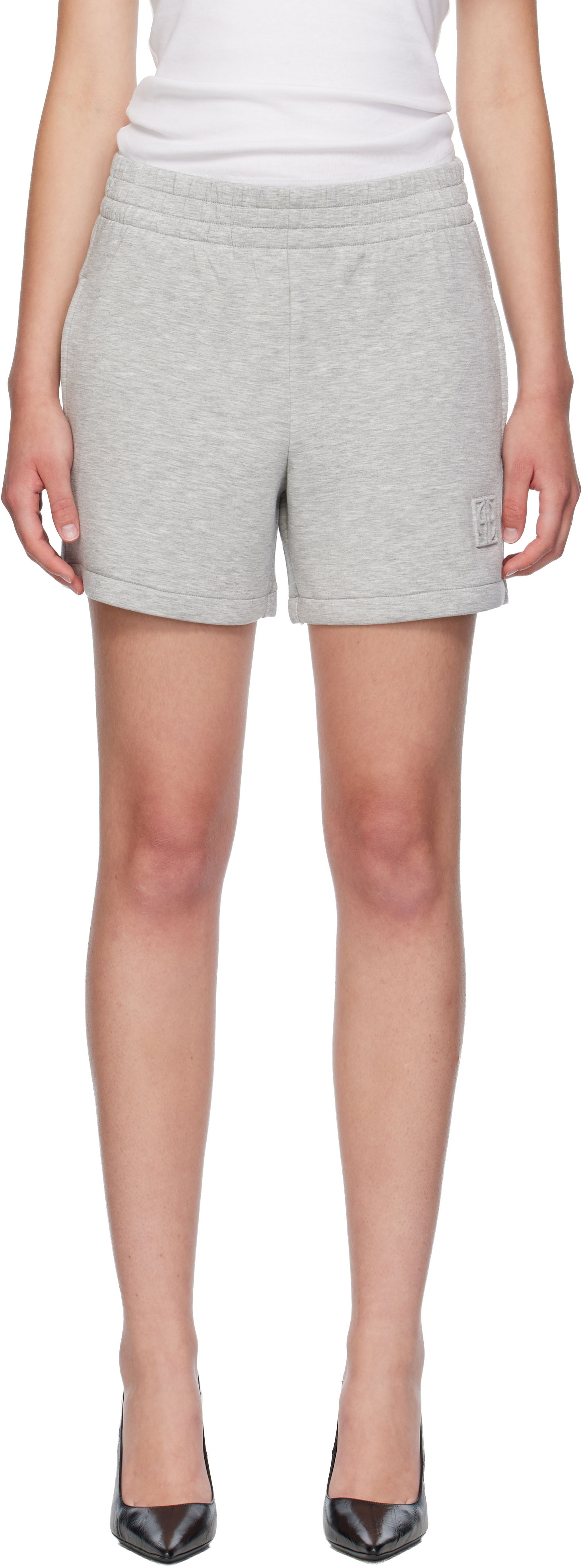 Shorts Anine Bing ANINE BING Kam Framed Monogram Shorts Grå | A-05-10655-GRY1, 0