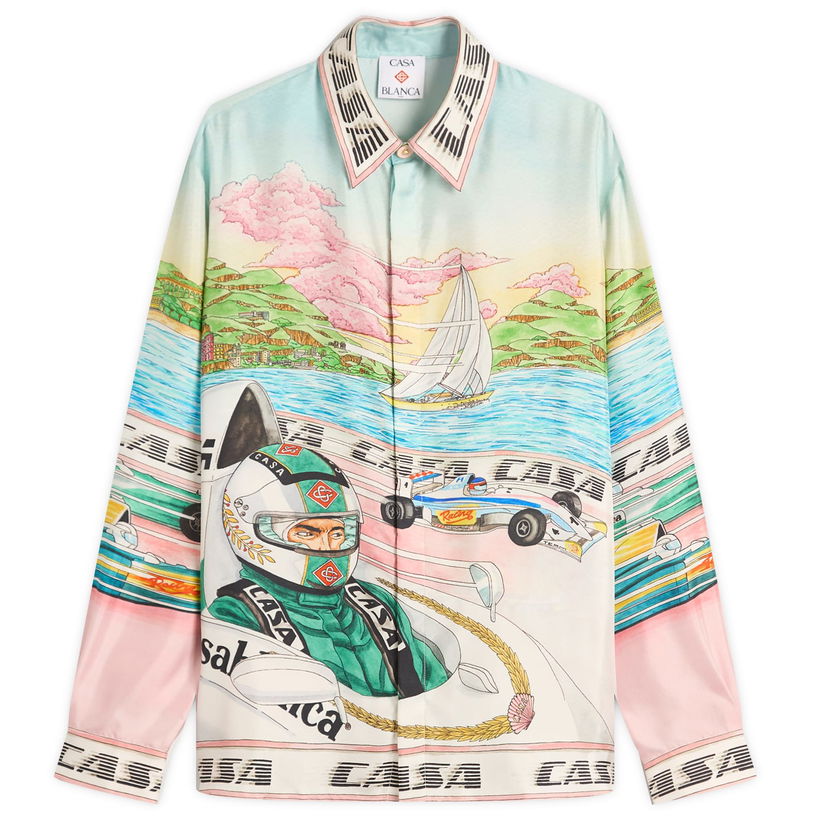 Skjorta Casablanca Casablanca Classic Long Sleeve Patterned Silk Shirt, Size Large Flerfärgad | MPF25-SH-021-03