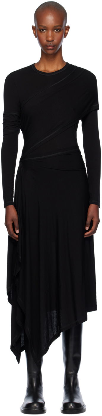 Klä Helmut Lang Helmut Lang Asymmetric Maxi Dress Svart | O07HW604