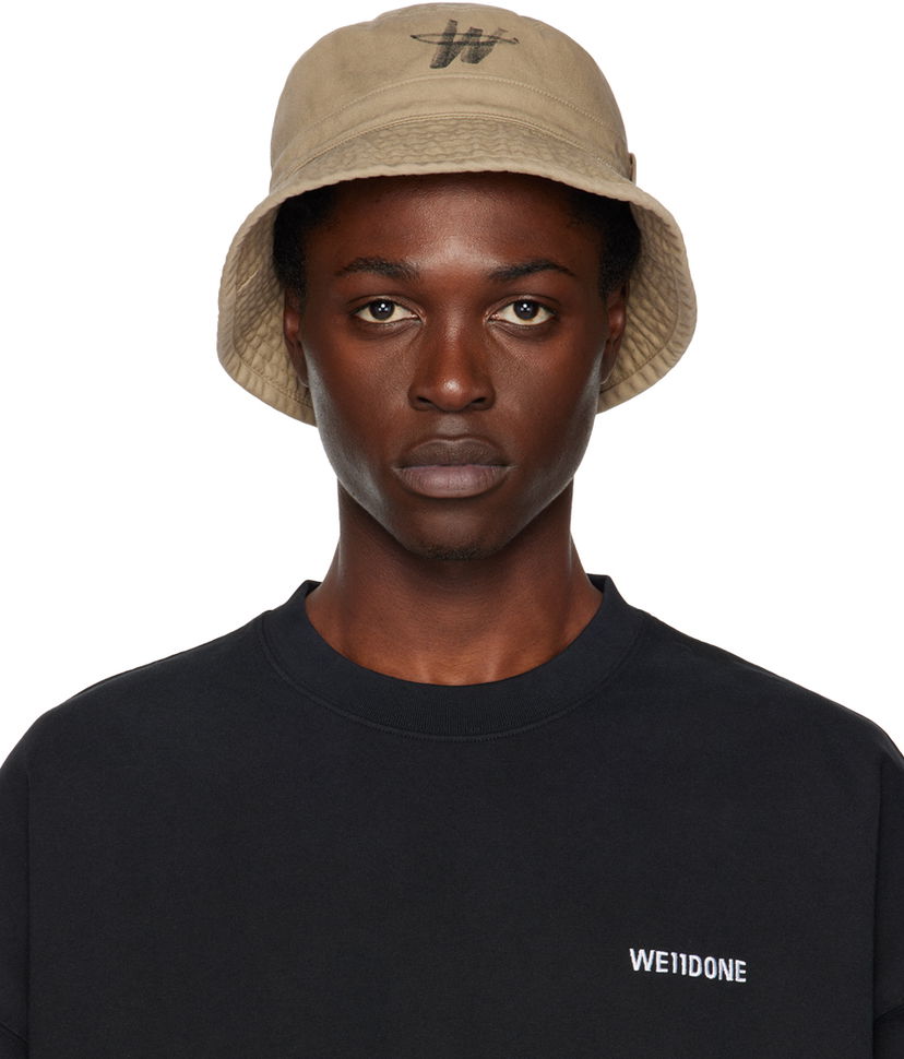 Keps We11done We11done WD One Logo Bucket Hat Beige | WD-AH3-22-404-U-BG