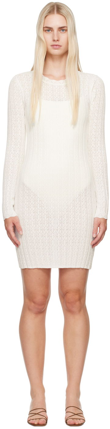 Klä Loulou de Saison Loulou de Saison Senty Knit Mini Dress Vit | SENTY