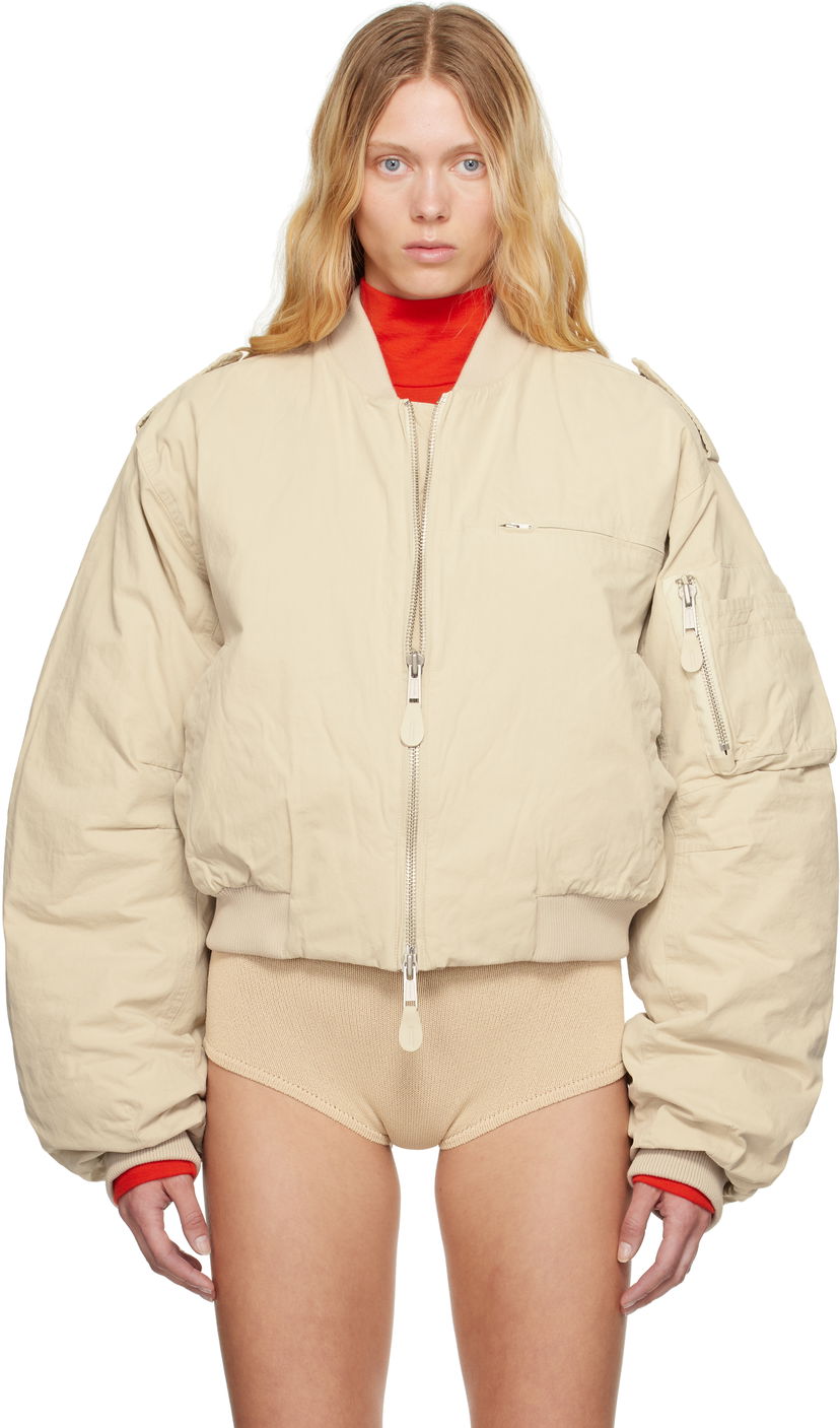 Bomberjacka Entire Studios Entire Studios A-4 Bomber Jacket Beige | ESU-S25-1008-BA