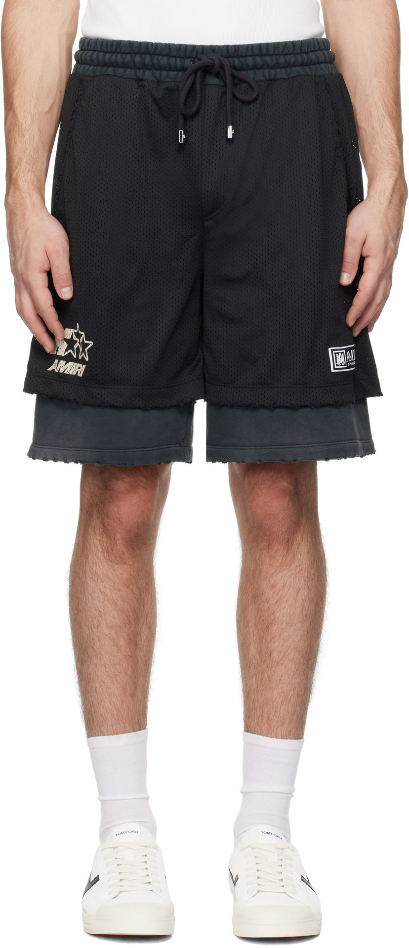 Shorts AMIRI Amiri Mesh Basketball Shorts Svart | AMJYSH1036