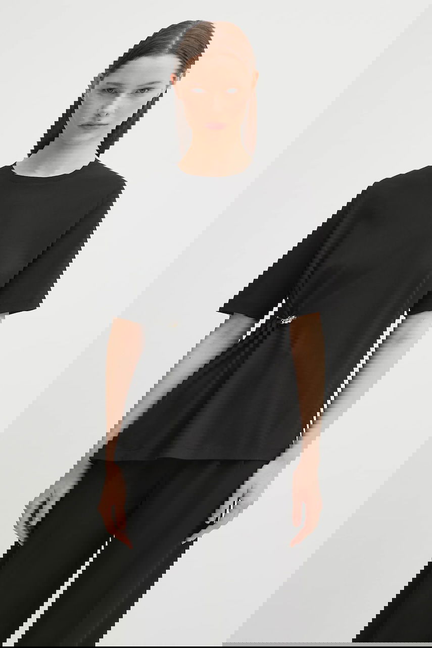 T-shirt KENZO Kenzo GOTS Drap Detail Loose T-Shirt Svart | FF62TS3514SG, 0