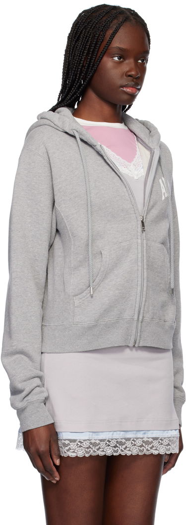 Sweatshirt Ambush AMBUSH 'AMB' Graphic Zip-Up Cropped Hoodie Grå | 12115407, 1