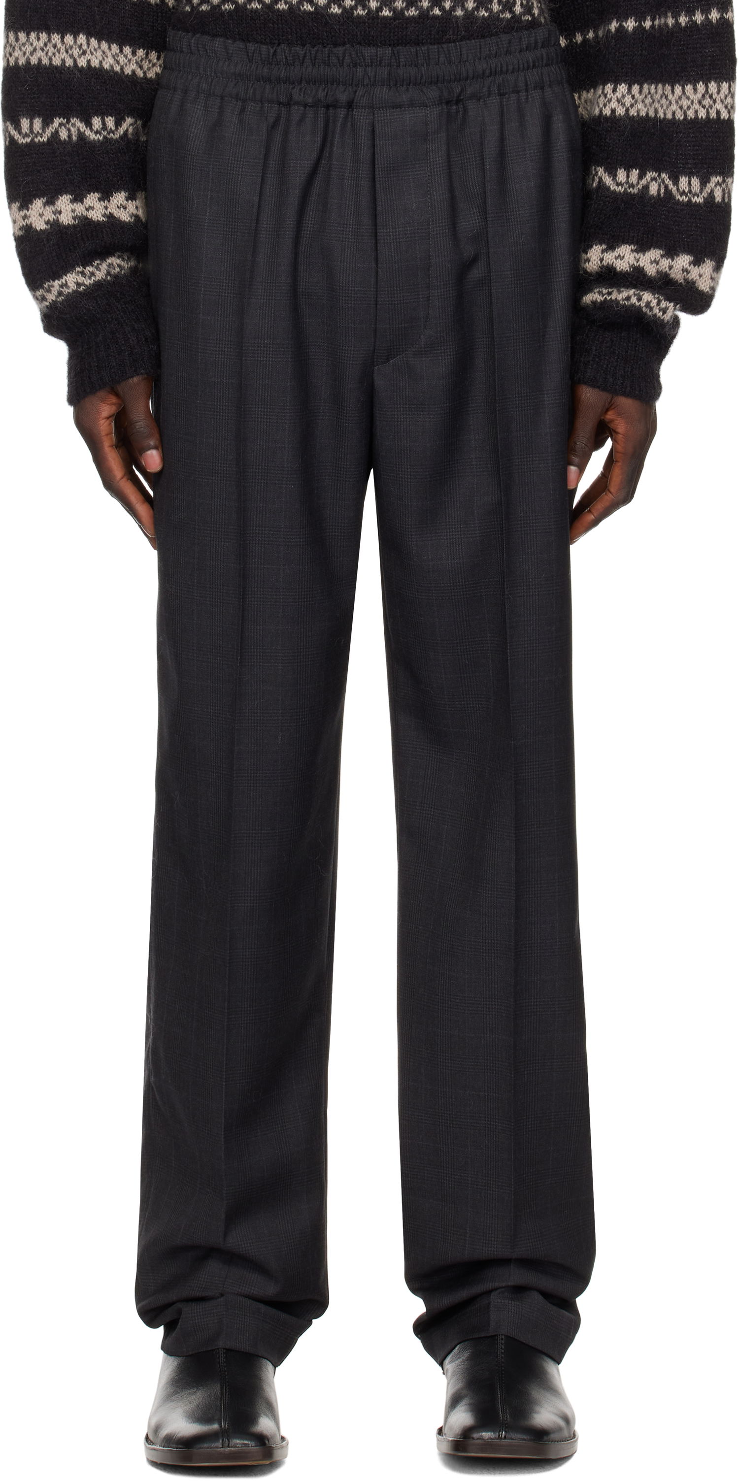 Byxor ISABEL MARANT Isabel Marant Nahili Checked Trousers Svart | 23APA0074HA-A3F61H, 0
