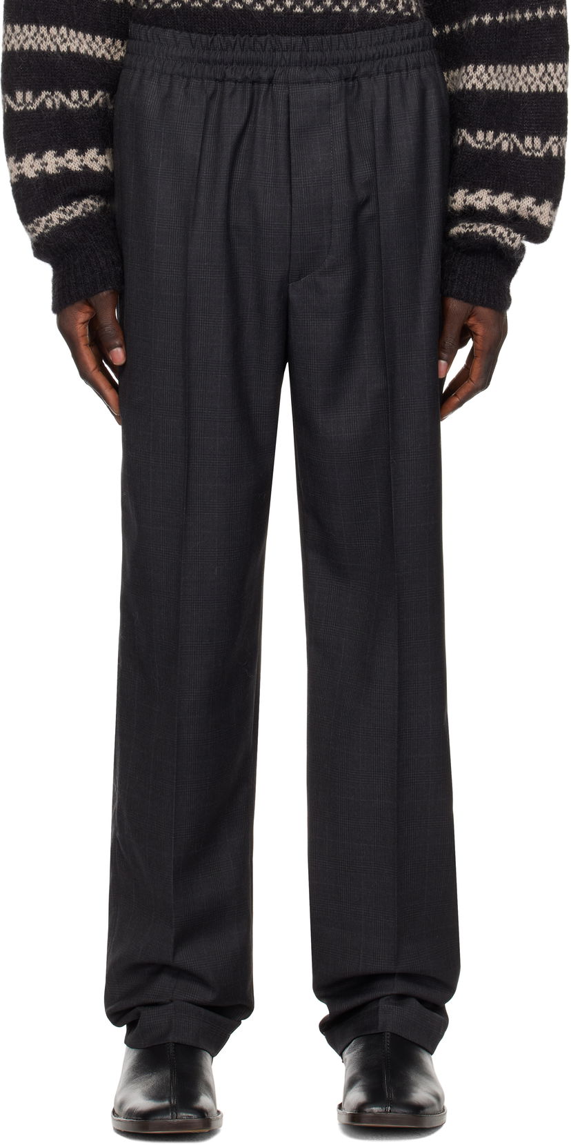 Byxor ISABEL MARANT Isabel Marant Nahili Checked Trousers Svart | 23APA0074HA-A3F61H