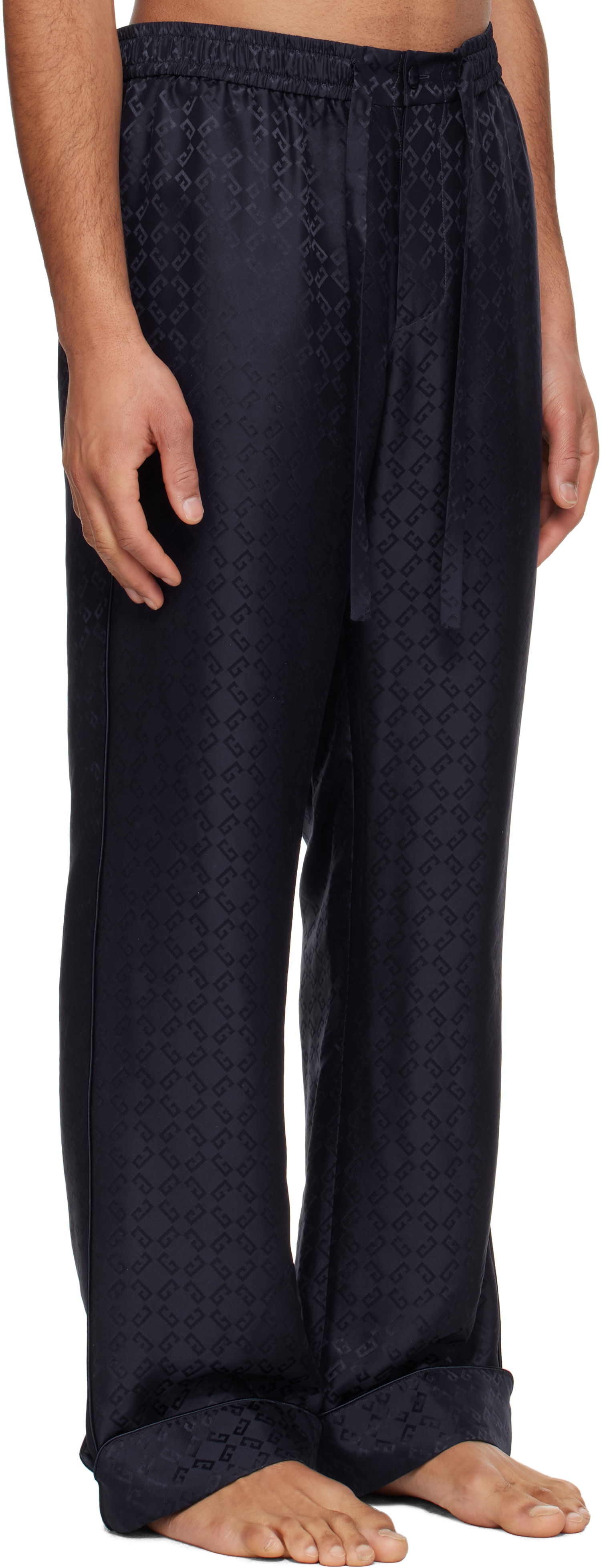 Byxor Givenchy Givenchy Monogram Jacquard Pyjama Pants Svart | BM51J015U4401, 1