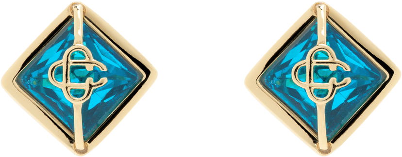 Örhängen Casablanca Crystal Monogram Earrings Turkos | APS25-JW-259-01