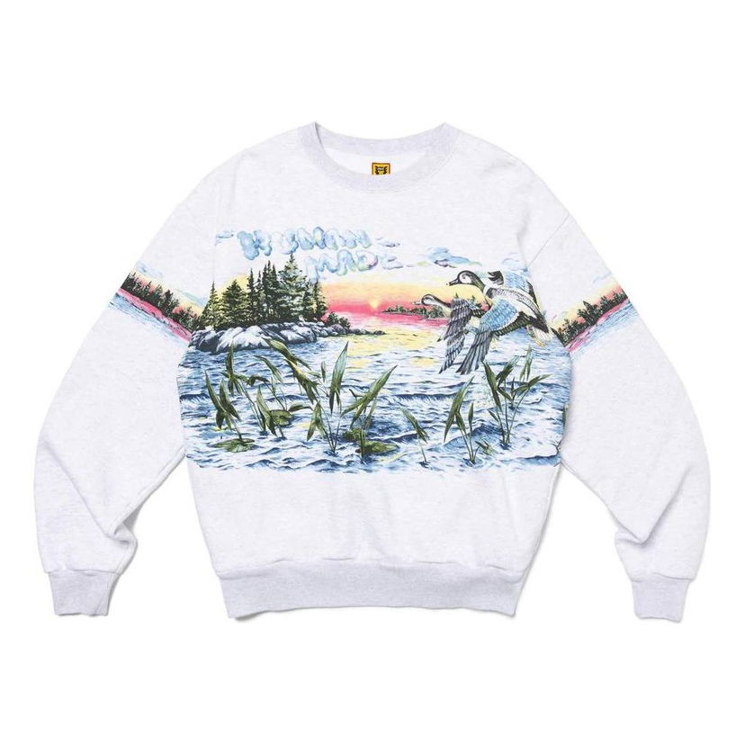Sweater Human Made HUMAN MADE Hunting Print Sweatshirt Grå | HM26CS025